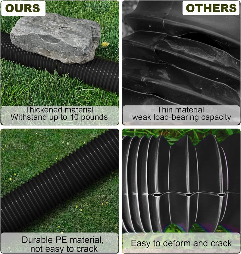 Ogutter Rain Gutter Downspout Extensions, Downspout Extender for Rainwater Drainage Flexible, Down Spout Drain Extension Pipe and Extendable from 21 to 66 Inches (4 Pack, Black) - Image 2